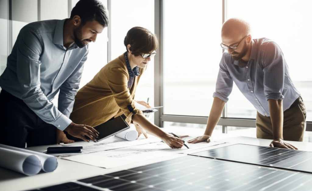 Our team working on renewable energy